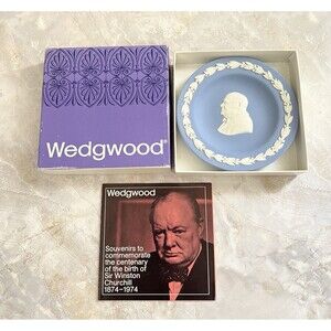 Wedgwood Jasperware Sweet Relish Dish Sir Winston Churchill 4.5" w/Box & Booklet